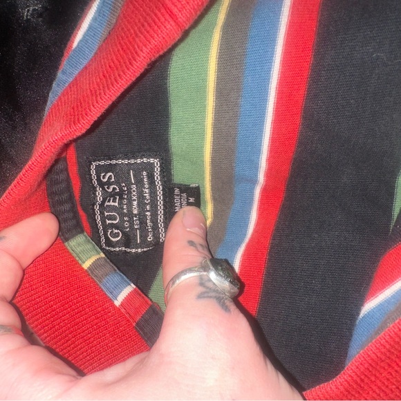 Guess Multicolor Striped Short Sleeve Tee - Picture 4 of 5